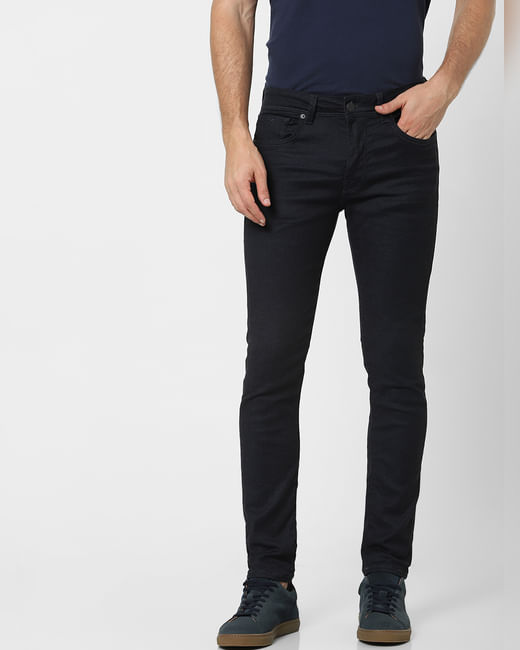 Dark Blue Mid-Rise Leon Slim Fit Jeans