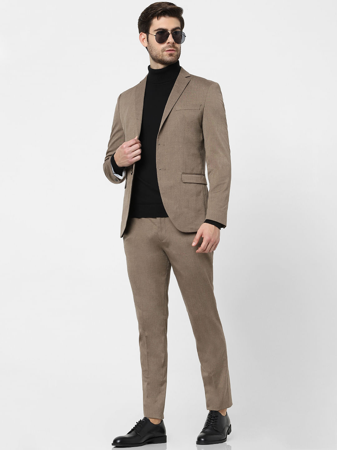 Buy Men Black Check Slim Fit Formal Trousers Online - 790299 | Peter England