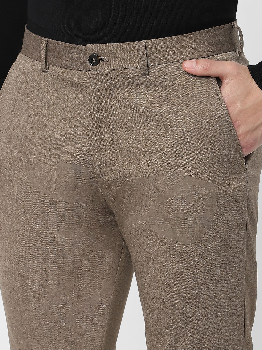 Buy Matte Grey Checks Linen Cotton Pants Online in India