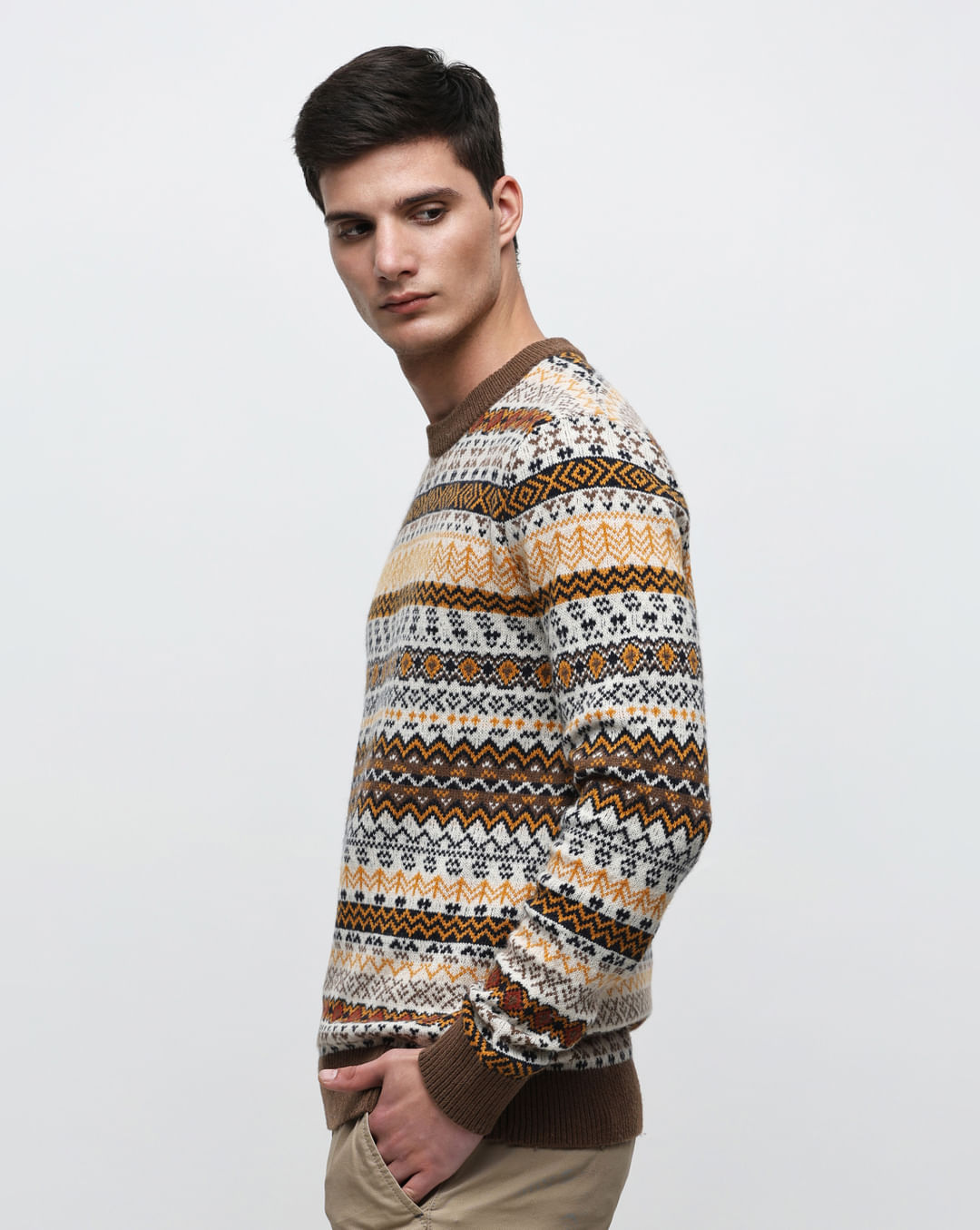 Buy Brown FAIR ISLE Pullover for Men Online at SELECTED HOMME | 122003001