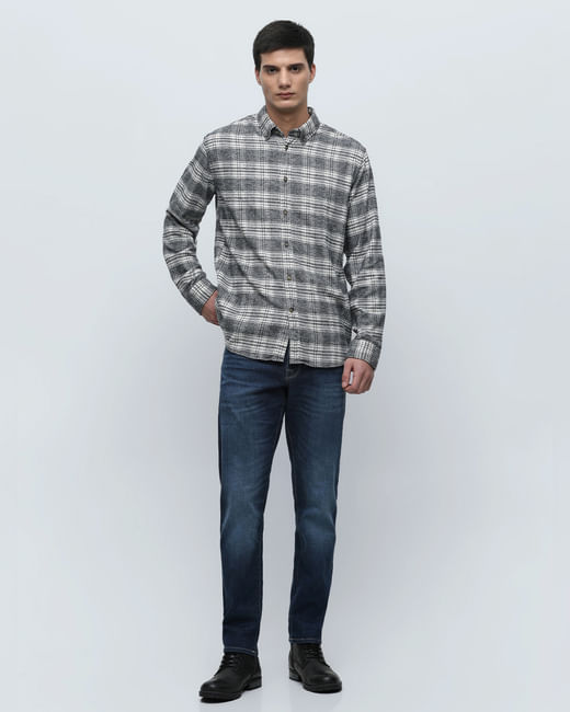 Grey Flannel Check Full Sleeves Shirt