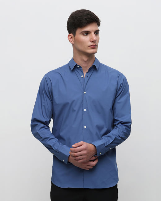 Blue Slim Fit Formal Shirt