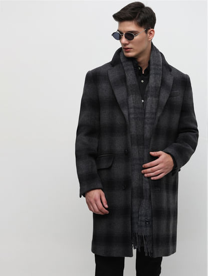 Dark Grey Tailored Wool Coat