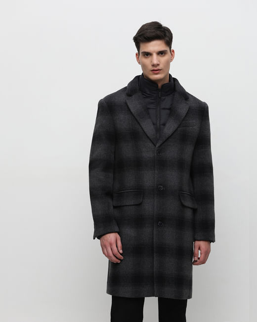 Dark Grey Tailored Wool Coat