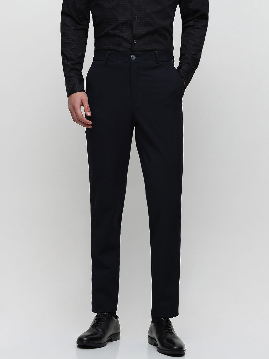 Men's Navy Tailored Flannel Suit Trousers - 1913 Collection | Hawes & Curtis