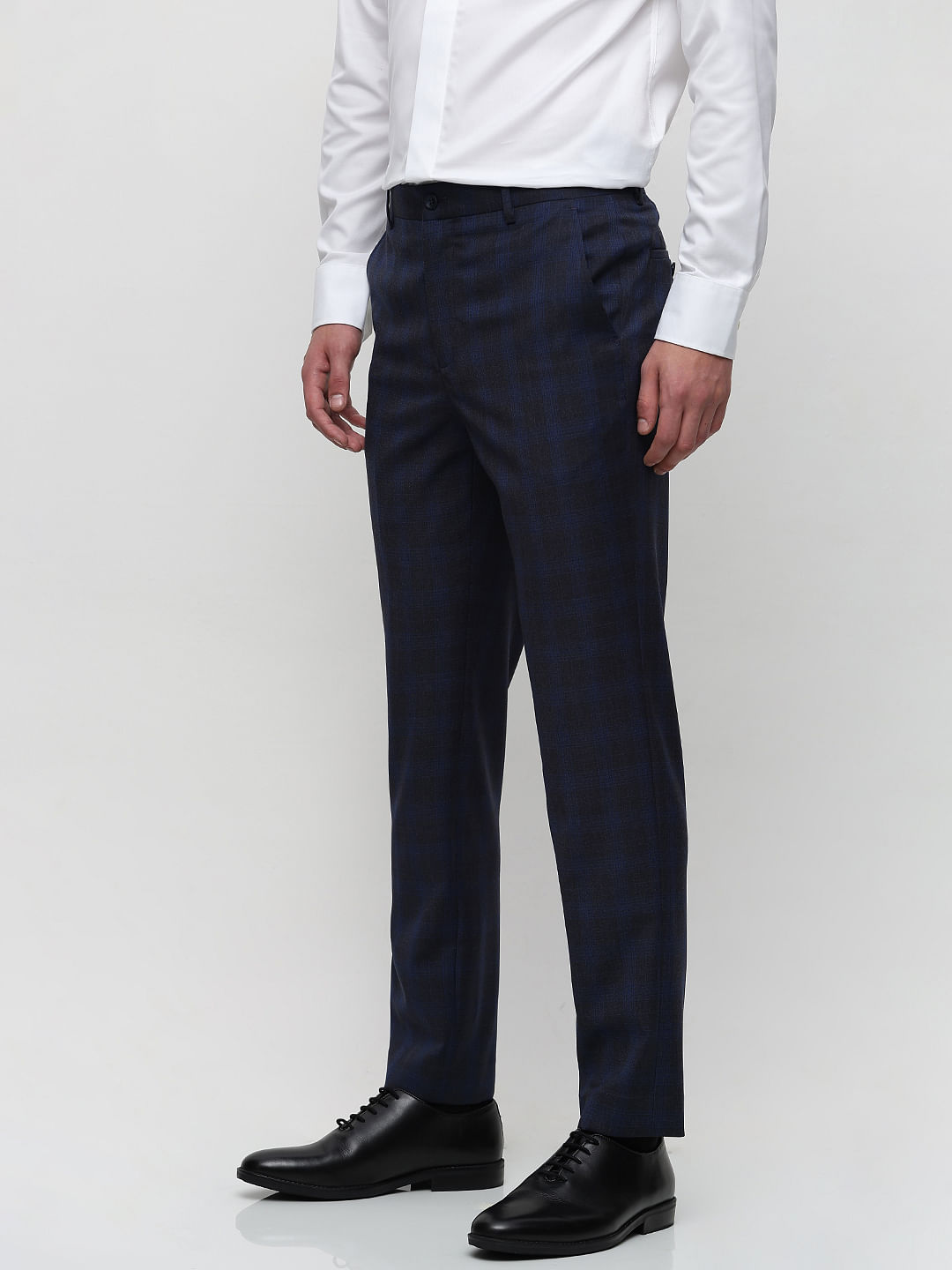 Dark Grey Blue Brown 3 Pcs Set Blazers Jacket Pants Men Casual Business  Stripe Plaid Groom Wedding Dress Suit Trousers Vest