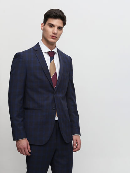 Blue Check Suit-Set Blazer