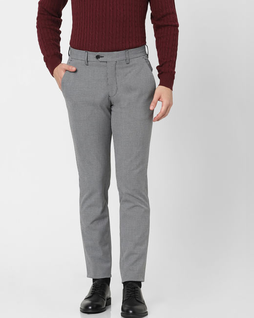 Light Grey Solid Trousers