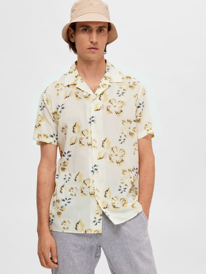 Off-White Floral Short Sleeves Shirt