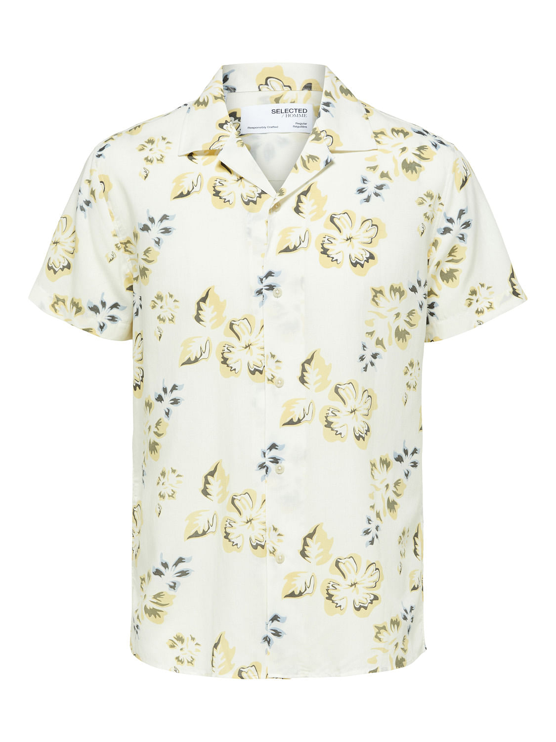 Buy Off-White Floral Short Sleeves Shirt for Men Online at