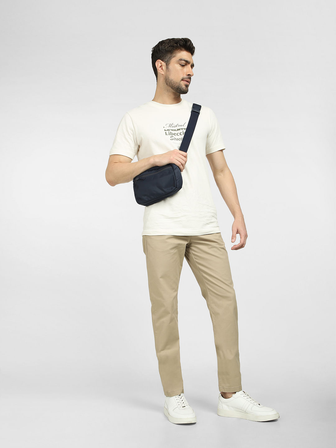 Buy Beige Mid Rise Slim Fit Pants for Men Online at SELECTED HOMME  |156337804