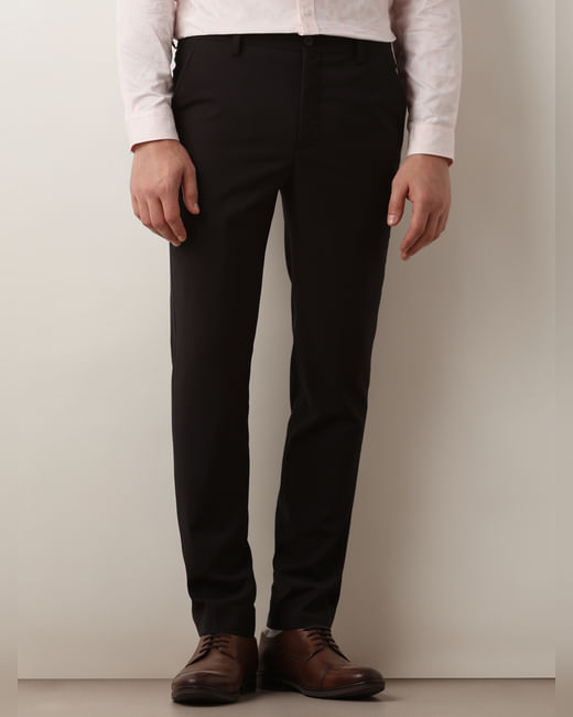 Black Mid Rise Suit-Set Trousers