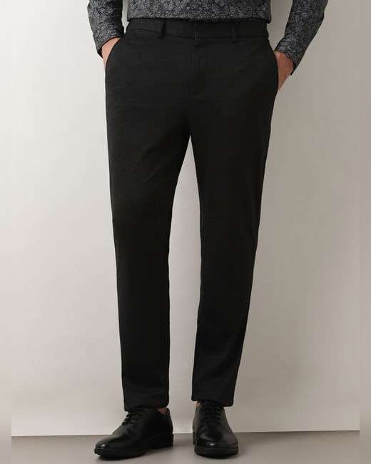 Black Mid Rise Knitted Trousers