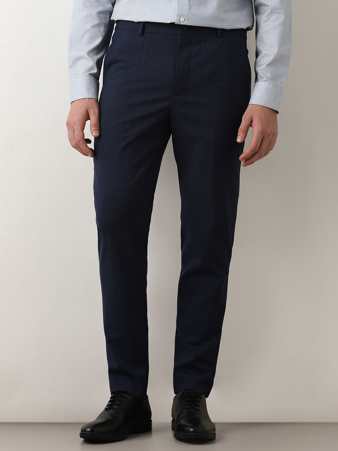 DENNISON Men Blue Smart Tapered Fit Smart Casual Trousers –  dennisonfashionindia