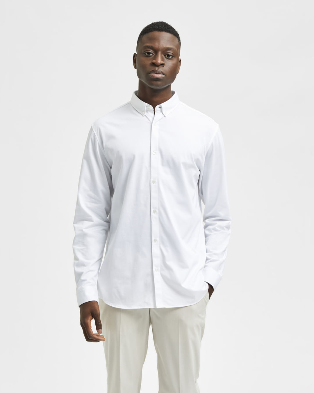 Buy White Button Down Full Sleeves Shirt for Men at SELECTED HOMME