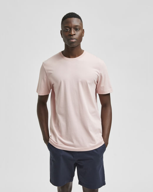 Pink Organic Cotton Crew Neck T-shirt