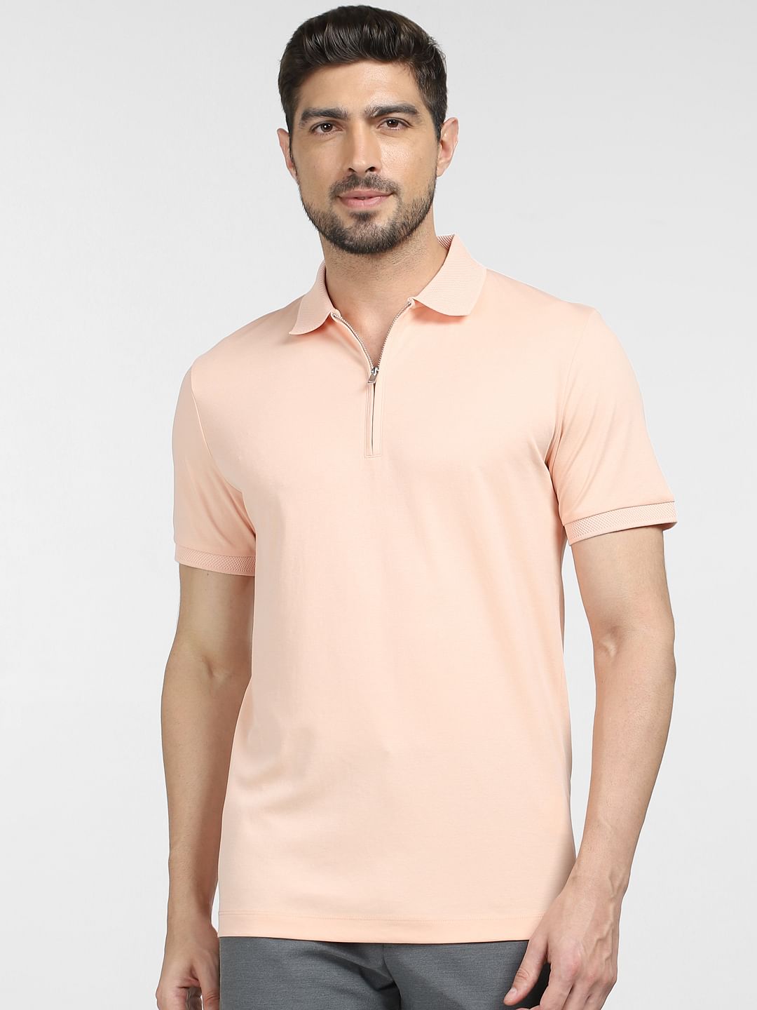 Pink polo hotsell collared shirt