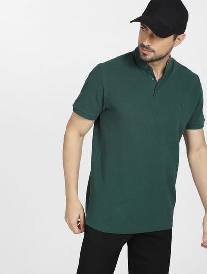 Dark Green Slim Fit Henley T-shirt