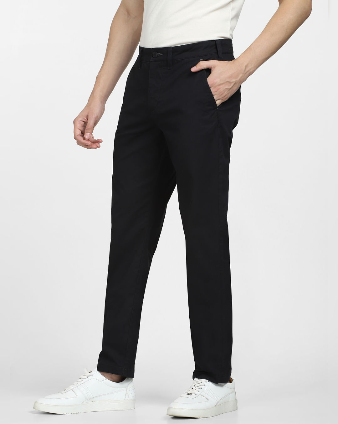 Buy Black Mid Rise Slim Fit Pants for Men Online at SELECTED HOMME