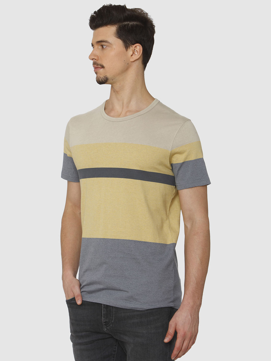 yellow colour jeans top
