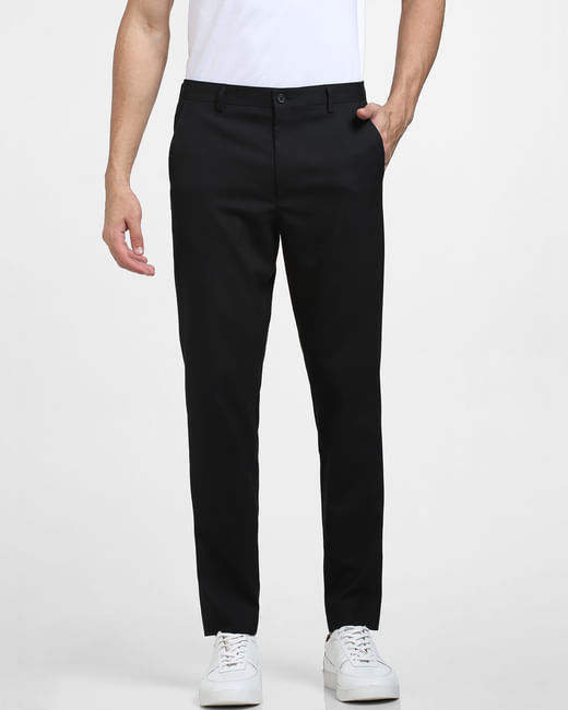 Black Mid Rise Formal Suit-Set Trousers