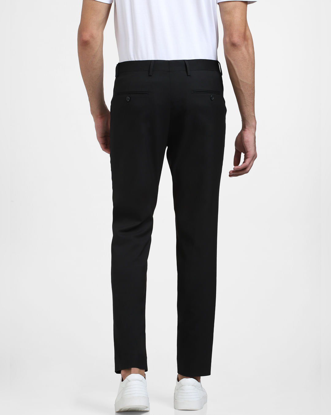 Buy Black Mid Rise Formal Suit-Set Trousers for Men Online at Selected ...