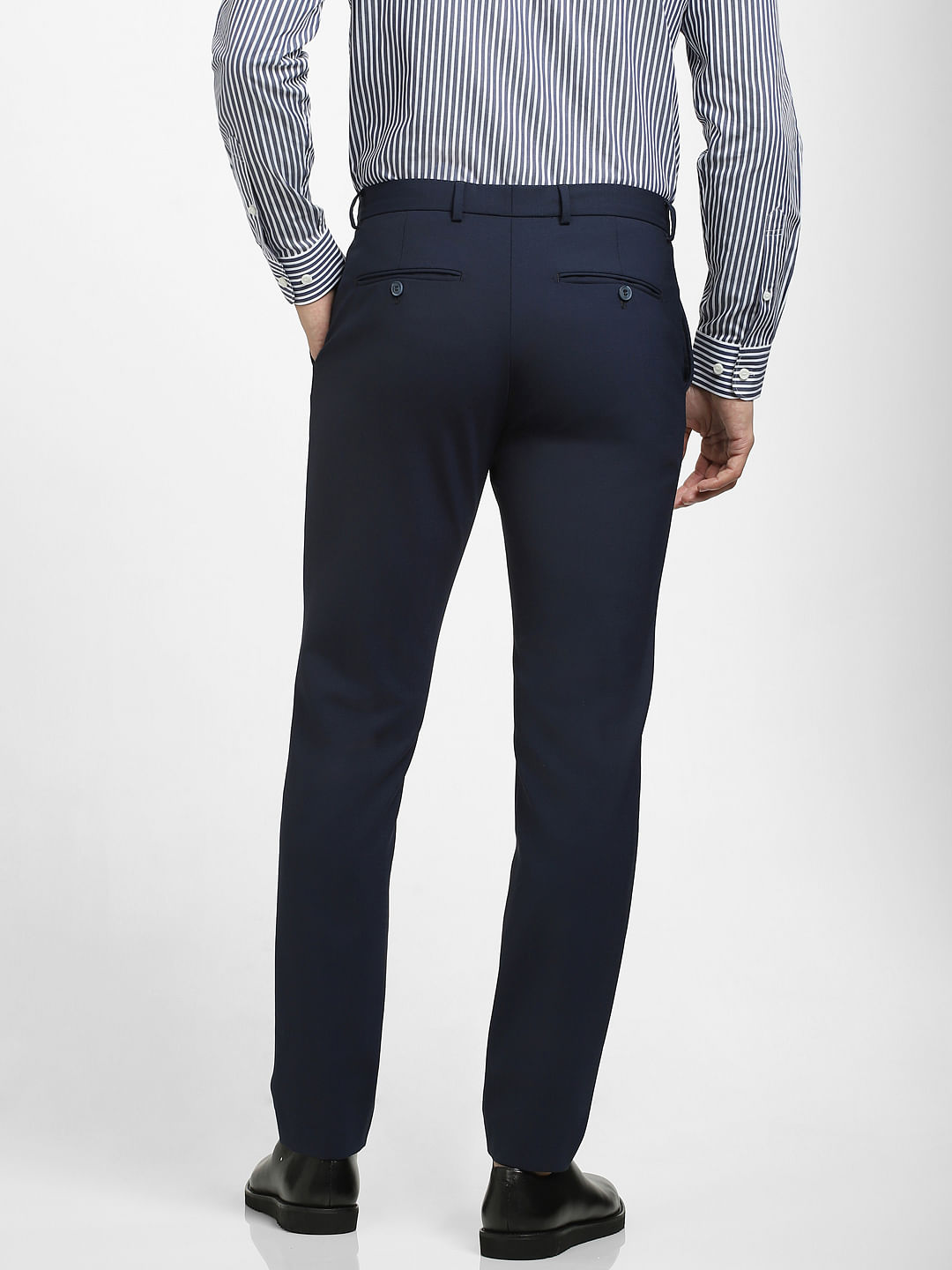 Classic Design Dress Pants Men's Formal Solid Color Middle - Temu