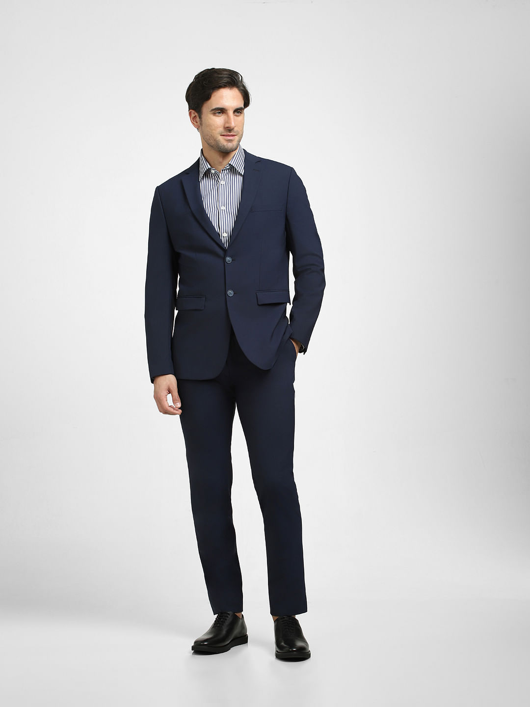 Contemporary Women's Two Button Jacket/Straight Leg Trouser Suit,  Contemporary Blue - SHOP ALL WORKWEAR from Simon Jersey UK