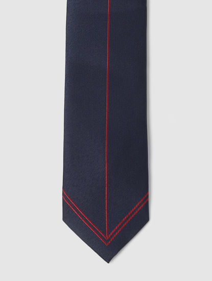 Navy Blue Striped Tie