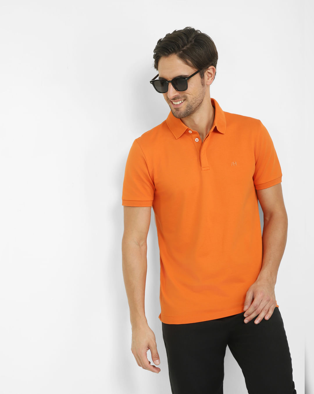 Buy Orange Polo Neck T-shirt for Men Online at Selected Homme | 285716901