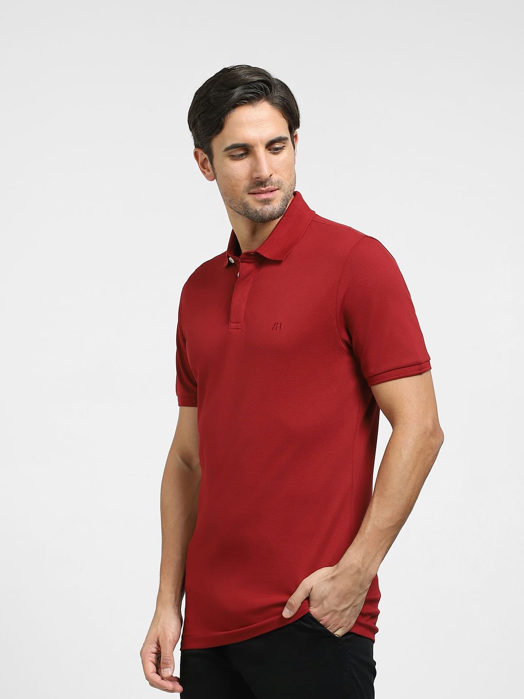 Dark red outlet polo shirt