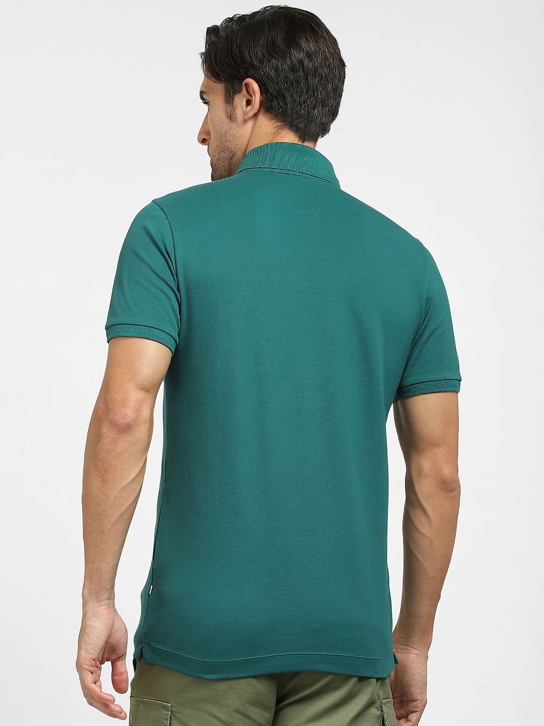 Buy Dark Green Polo Neck T shirt for Men Online at Selected Homme 285716903