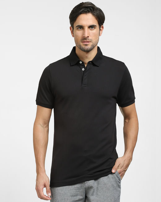 Black Slim Fit Polo Neck T-shirt