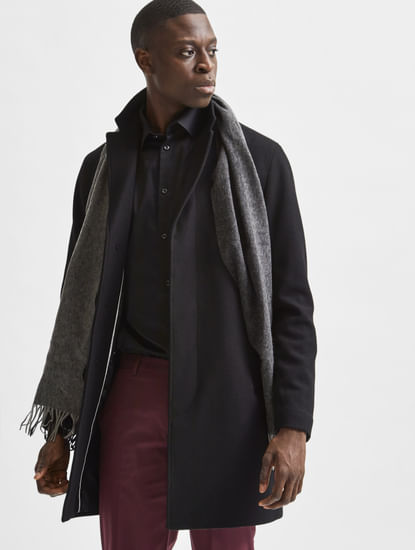 Black Woollen Long Coat