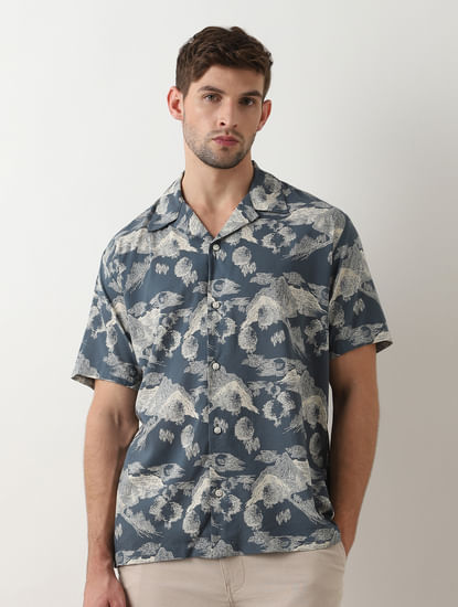 Buy BBlack Elephant Cotton Half Sleeves Printed Shirt Online