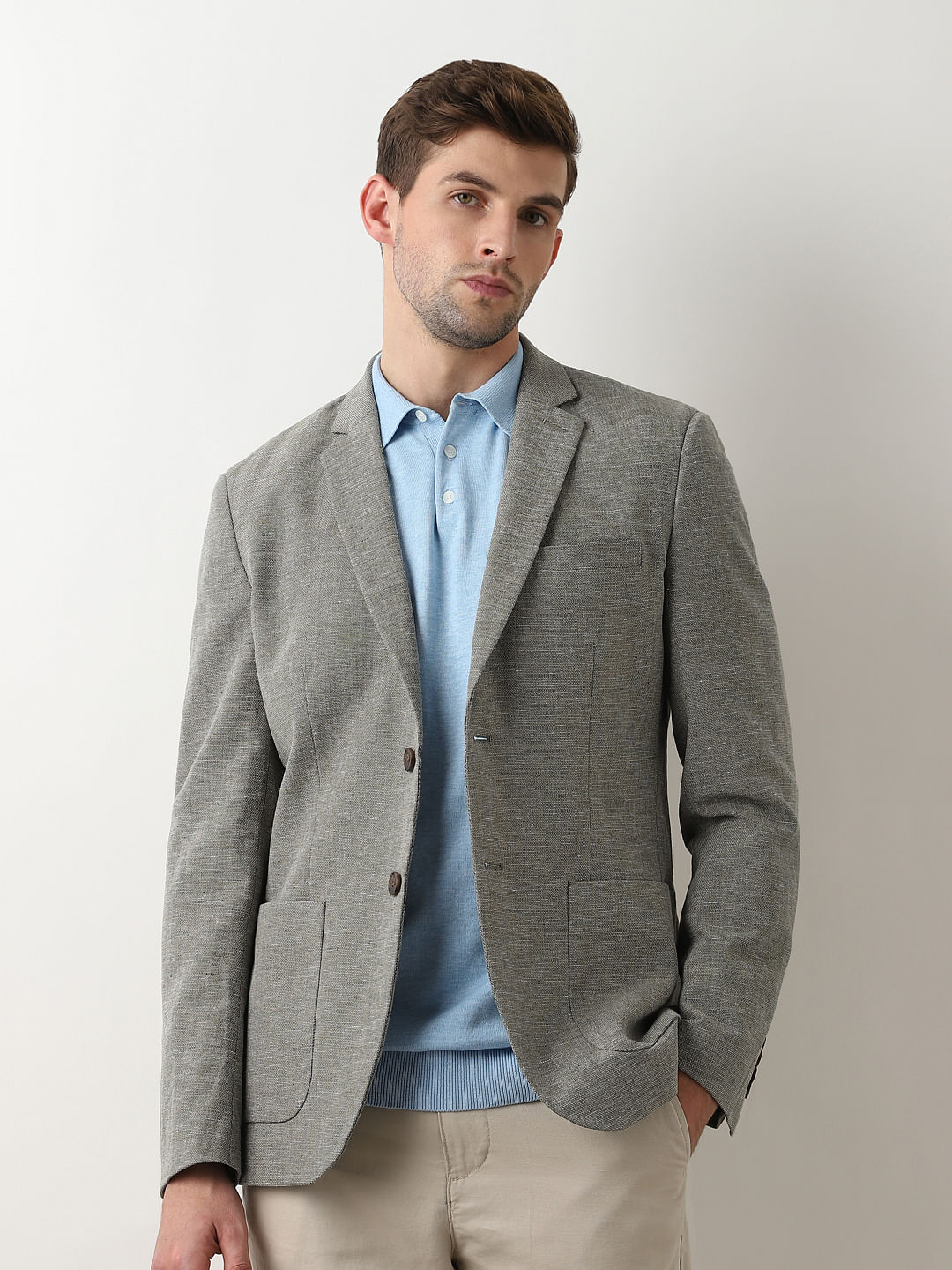 Gray blazer khaki on sale pants