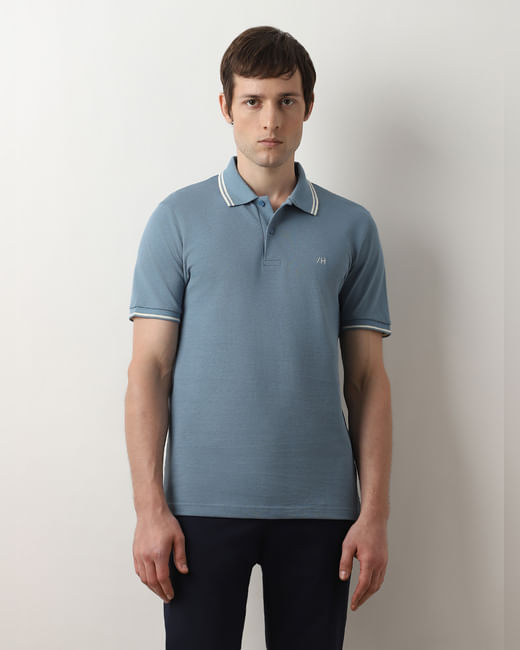 Blue Organic Cotton Polo T-shirt