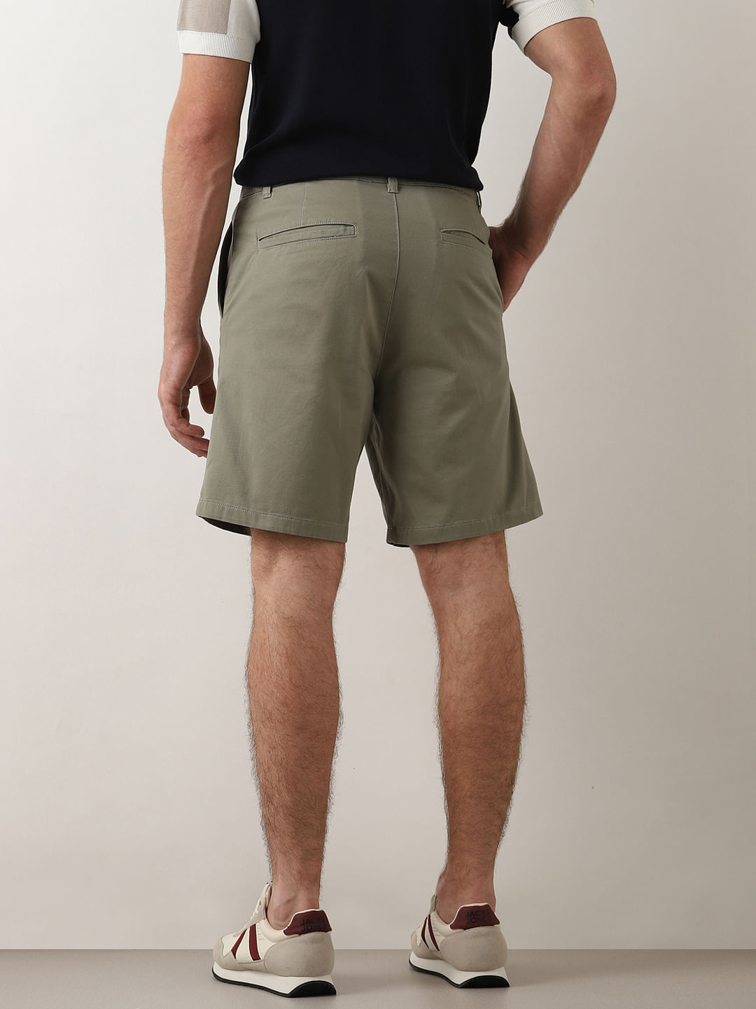 Buy Green Mid Rise Cotton Chino Shorts for Men at SELECTED HOMME