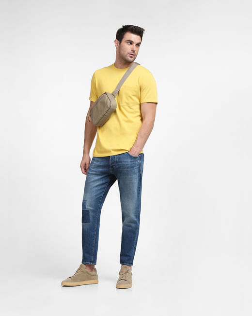 Blue Mid Rise Relaxed Jeans 