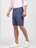 Blue Organic Cotton Check Shorts
