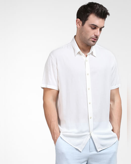 White Half Sleeves Shirt