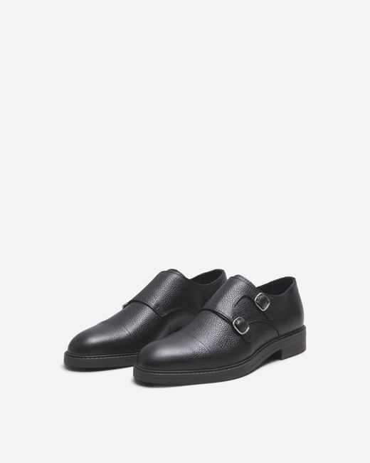 Black Buckle Detail Formal Shoes