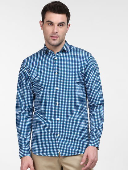 Blue Check Full Sleeves Shirt