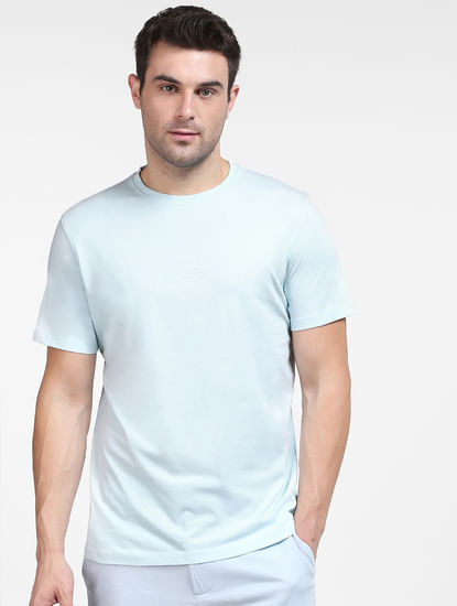 Light Blue Organic Cotton Crew Neck T-shirt