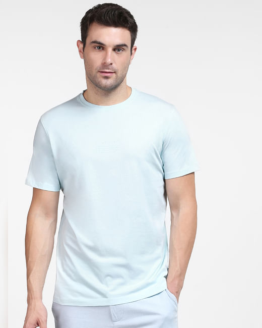 Light Blue Organic Cotton Crew Neck T-shirt