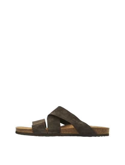 Brown Slider Sandals
