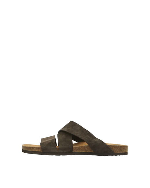 Brown Slider Sandals