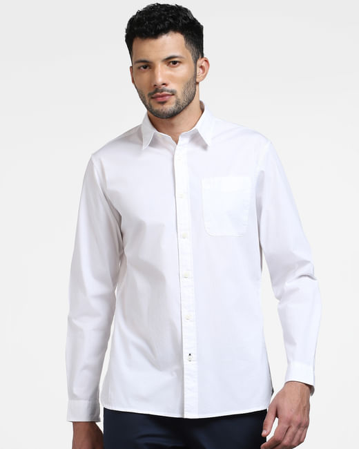 Buy White Full Sleeves Shirt for Men Online at Selected Homme | 224316603