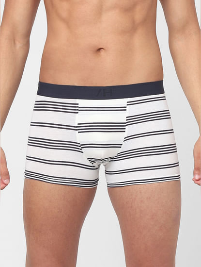 Pack of 3 Striped Trunks - Grey, White, Blue