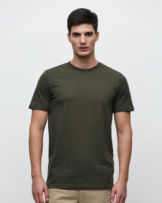 Green Organic Cotton Solid T-shirt